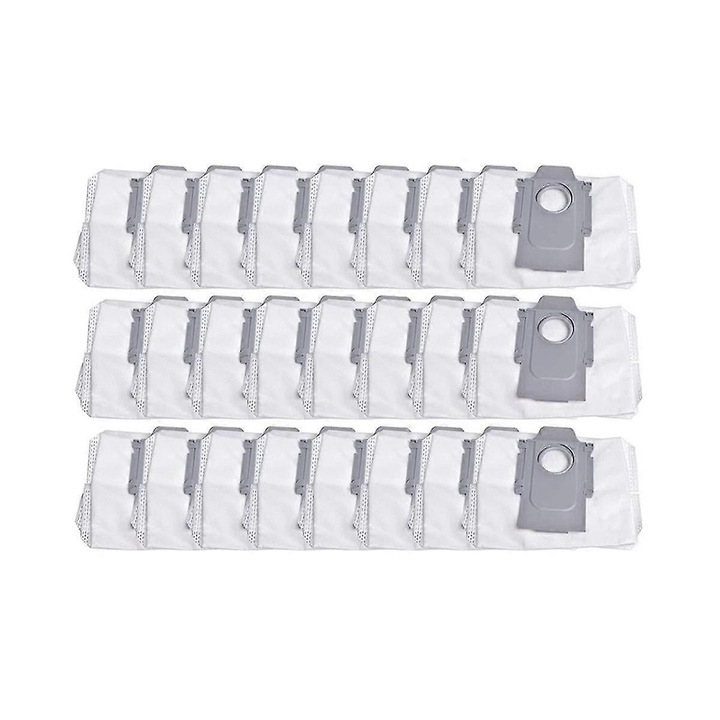 Gyűjtőzsákok/porzsákok robotporszívóhoz, kompatibilis S7 Maxv Ultra, Q5, Q5+, S8+, S8 Pro Ultra, Max+ Clean Base, automata ürítéshez, eldobható, fehér