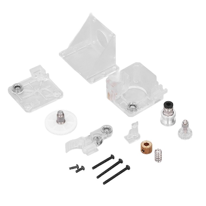 Kit extruder, set accesorii piese de schimb compatibil V6, din acrilic, pentru filament 1.75mm, transparent