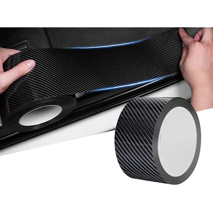Folie protectoare auto 5D fibra carbon negru 5x1000cm set