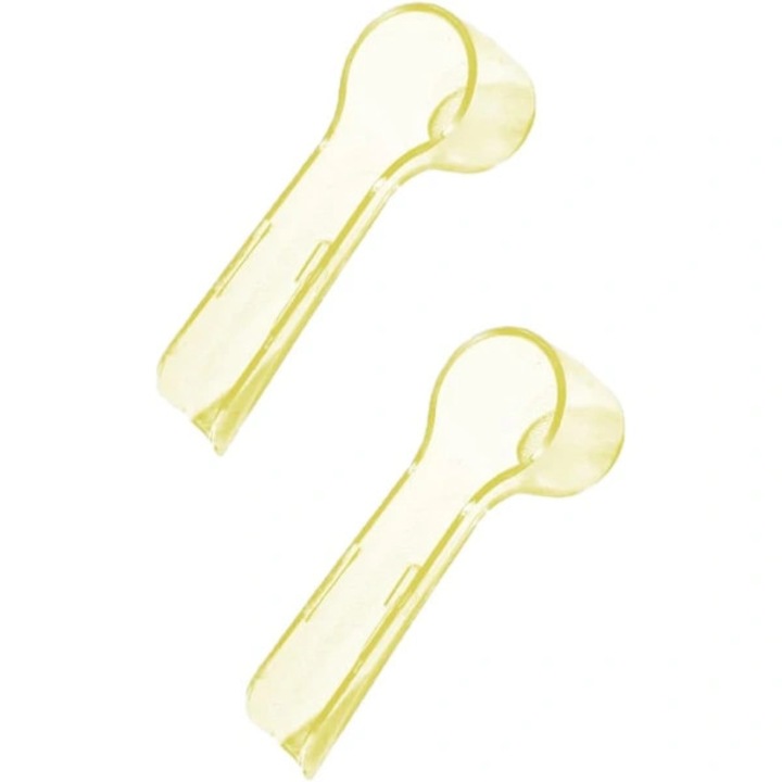 Set 2 bucati, capace protectie pentru cap periuta de dinti electric, din plastic alimentar, reutilizabile, transparent