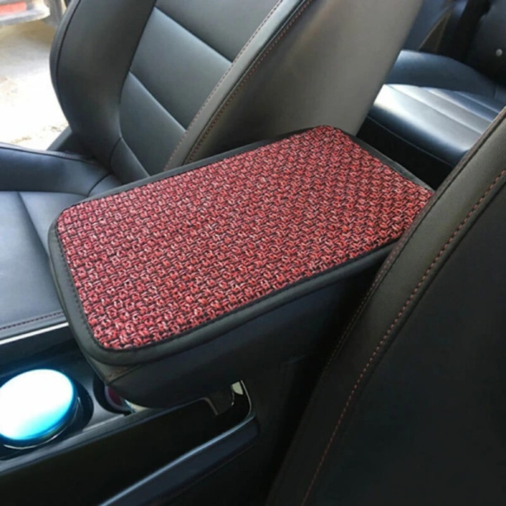 Husa universala pentru cotiera auto, piele si burete, negru, 29.4x20.8cm