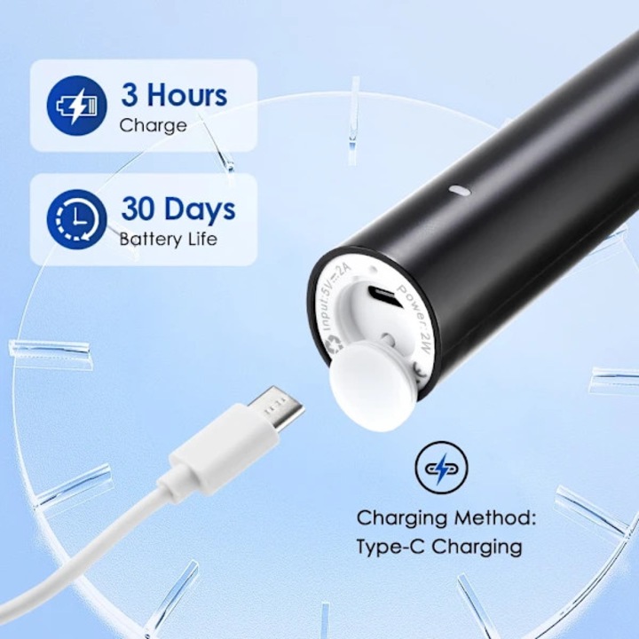 Periuta de dinti electrica, 8 capete, 5 moduri, roz, 22x3cm