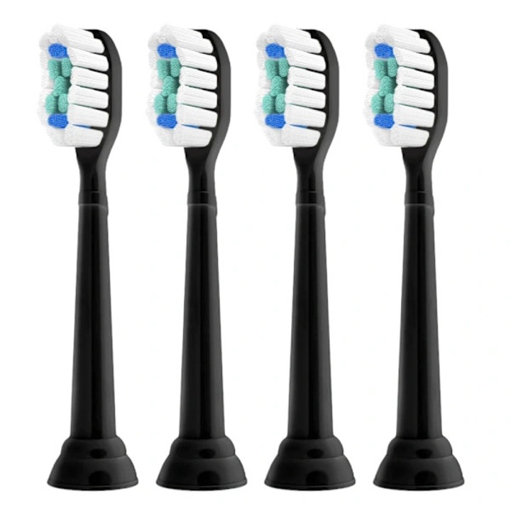 Capete periuta din plastic compatibile Philips Sonicare, set 4 buc, negru