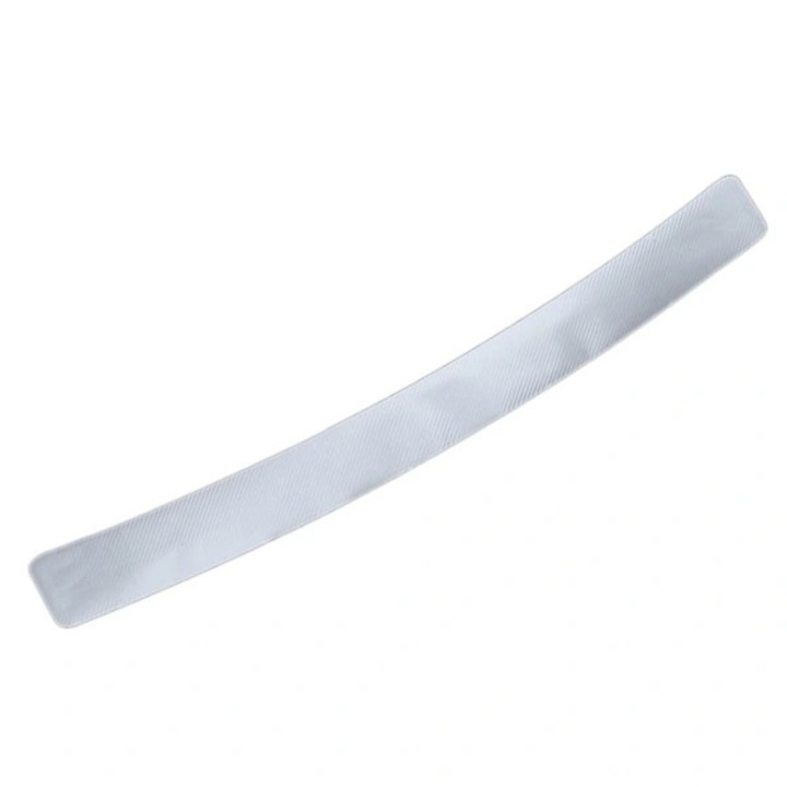 Banda de protectie portbagaj, protector prag autocolant, din PVC, anti-coliziune si anti-zgariere, potrivita pentru majoritatea masinilor, argintiu fibra de carbon, 90x7 cm