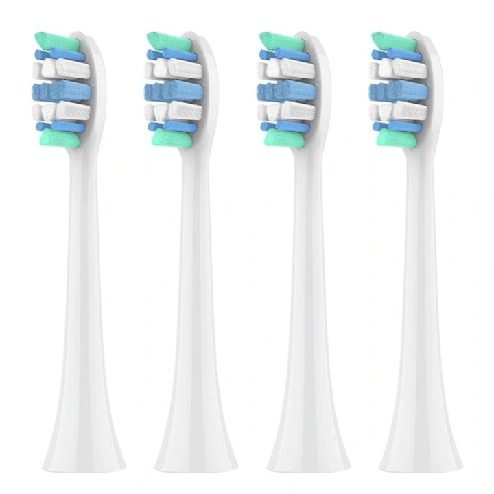 Set 4 bucati, Capete de schimb pentru periuta electrica compatibile cu Philips Sonicare 4100/6500/6100/7500/5300/1100, moi, filamente din nylon, Multicolor