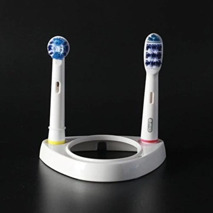 Suport periuta electrica compatibil cu Oral-B D12/D16/D20/D34/Pro600/Pro650/Pro700/Pro2000/Pro3000/Pro4000/Pro5000/Pro6500/Pro7000, pentru 2 capete, din plastic, Alb, 1 buc