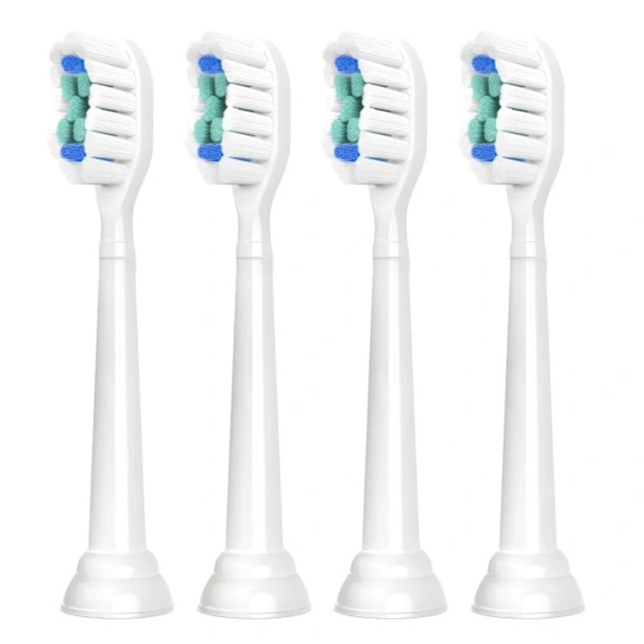 Capete periuta din plastic compatibile Philips Sonicare, alb, set 4 buc