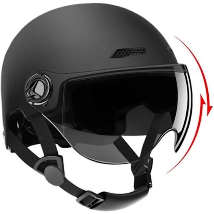 Casca pentru bicicleta electrica, casca e-bike cu viziera integrata, captuseala interioara respirabila detasabila, protectie EPS de inalta densitate si carcasa ABS, Negru, 1 buc