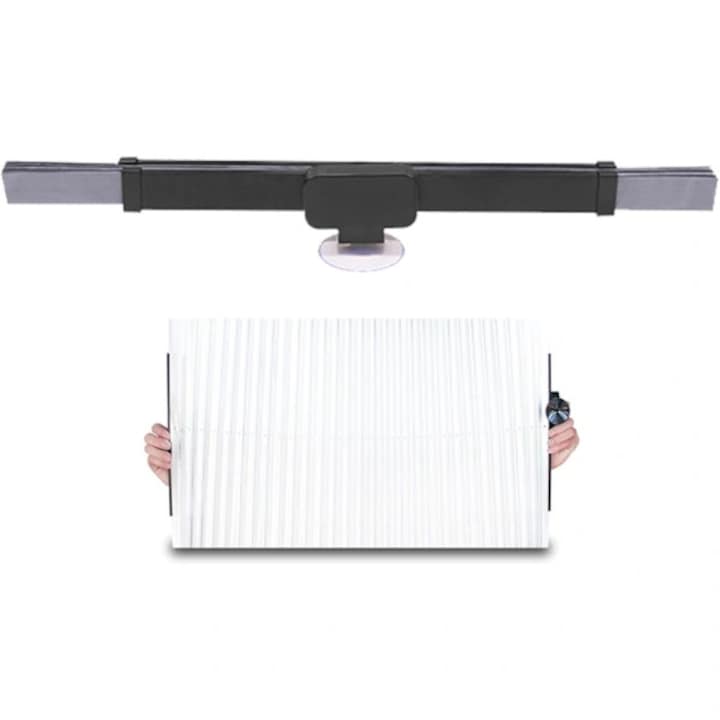 Parasolar auto retractabil universal, protectie UV, negru, 46cm