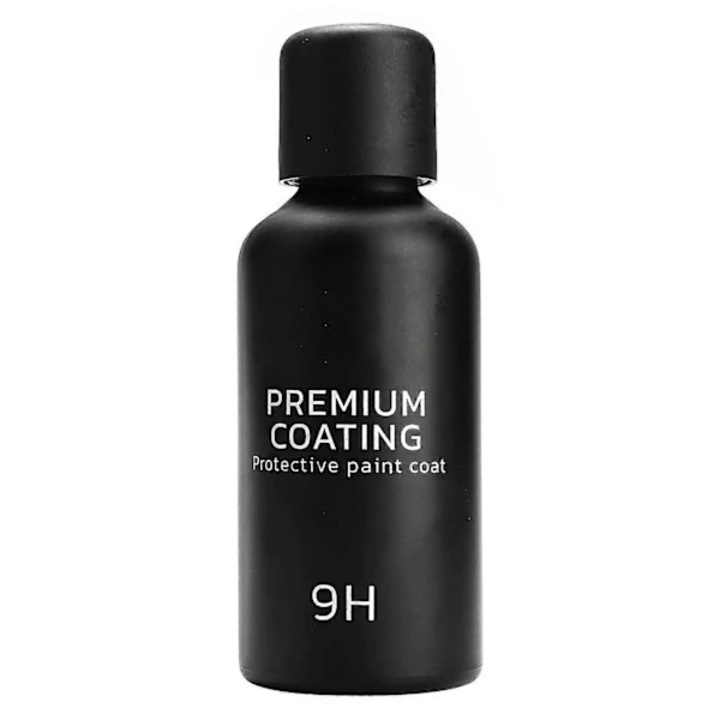 Керамично покритие за кола, Premium Coating, твърдост 9H, супер хидрофобно и с висок гланц, Черно, 50мл