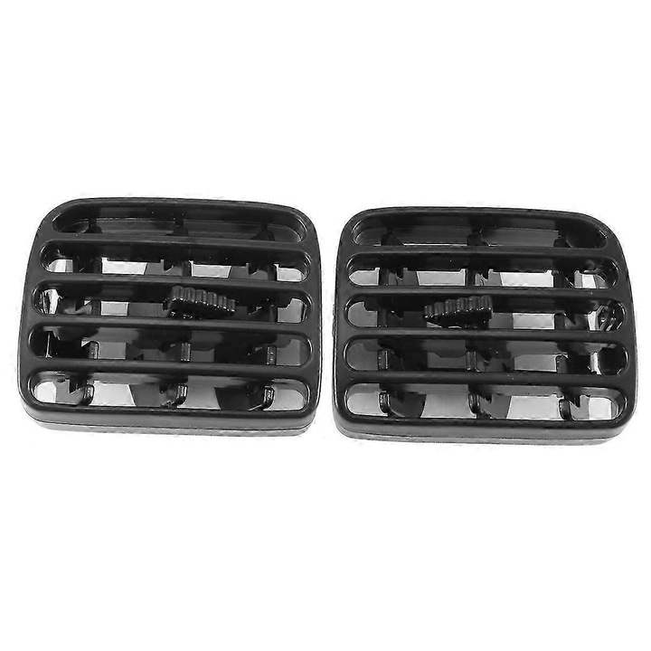Set 2 bucati, Grile aerisire consola centrala Renault Clio II/Thalia I, potrivire perfecta, montaj usor, Negru, 2 buc.