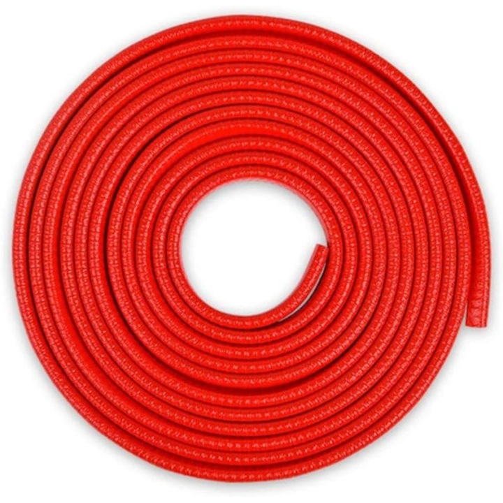 Banda protectie margine portiera auto, protector portiera din TPE cu arc in forma de U din otel, 2 mm grosime x 8 mm adancime, pentru margini 3-5 mm, rosu, 10 m