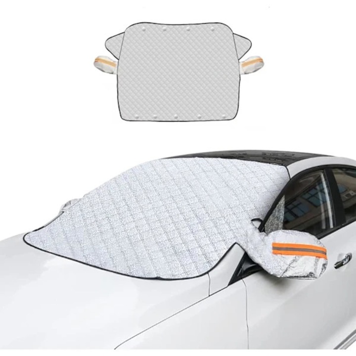 Husa parbriz auto, protectie 4 straturi, magnetica, negru, 170x143cm