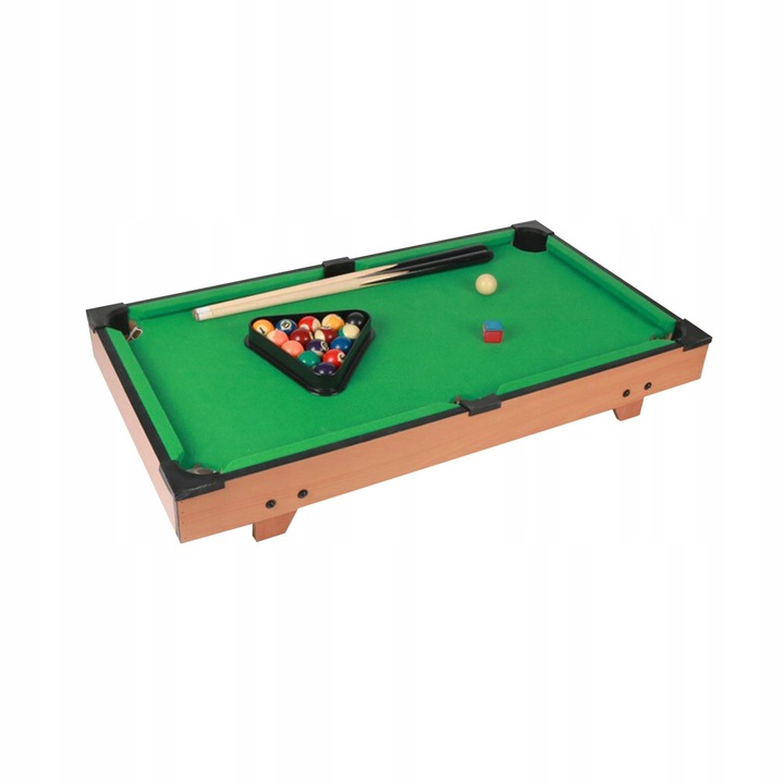 Masa biliard mini, lemn, 81x40x15.5cm, set complet, maro