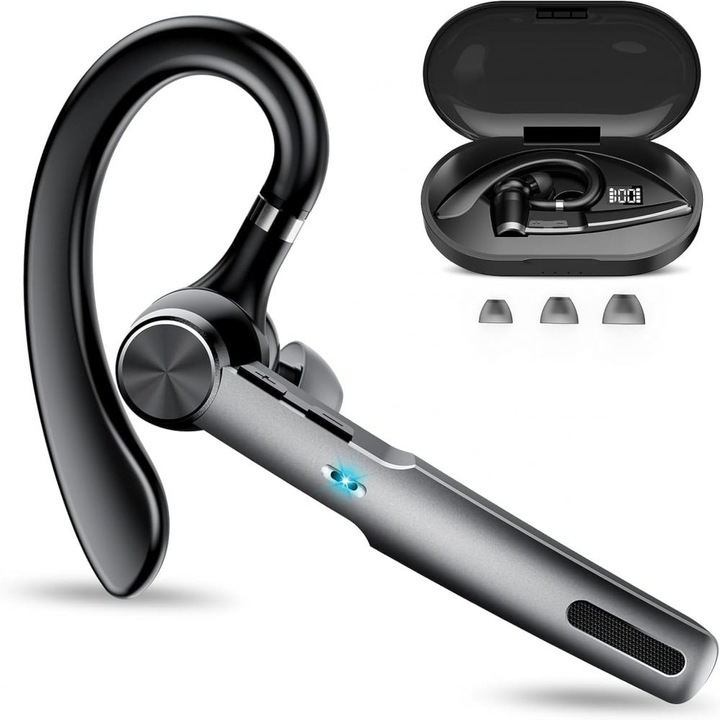 Vezeték nélküli fülhallgató, 60 óra üzemidő, kettős ENC mikrofon, IPX7, fekete, 5.3 Bluetooth