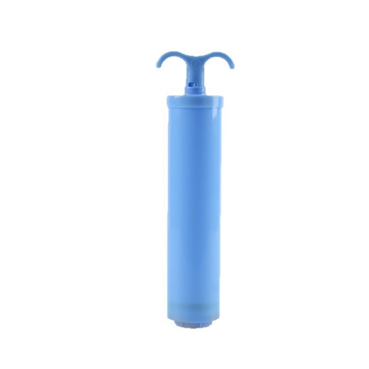 Set 10 piese, saci de vid pentru depozitare cu pompa electrica USB reincarcabila (10 saci + 1 pompa), 3 dimensiuni 100x70/80x60/60x40 cm, reutilizabili, material laminat PA+PE 65μm, transparent/albastru