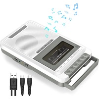 Casetofon portabil player/recorder CR-669, convertor caseta la MP3, redare USB/SD si inregistrare microfon/extern, alimentare USB-C sau 4x C, Alb/Gri, 1 buc