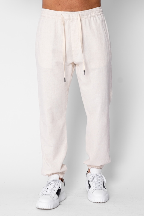 Pantaloni lungi din IN cu elastic si snur Beige 22197, Bej