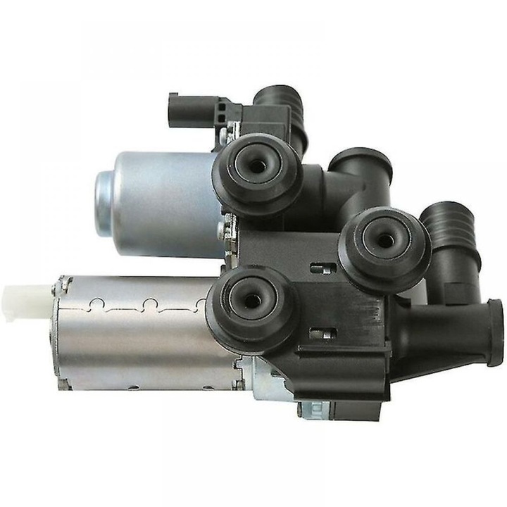 Supapa control incalzire (ventil) cu pompa auxiliara de apa pentru BMW E46/X3 E83/Z3/E36, cod OEM 64118369807, montare directa plug-and-play, corp metalic si carcasa ABS rezistenta la coroziune, argintiu/negru, 1 buc