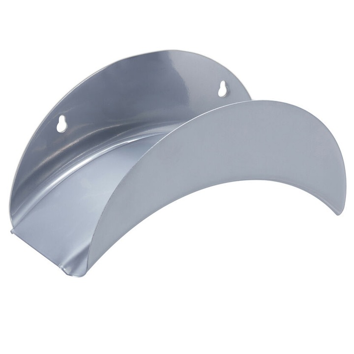 Suport furtun gradina rotund, 30m, otel, gri, 18x3.2cm