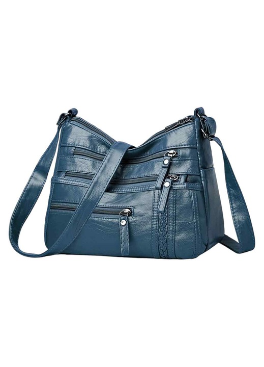 Geanta dama 2in1, capacitate mare, piele PU, negru, 31x11x25cm