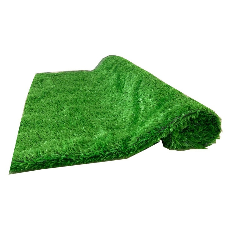 Műfű, szintetikus gyepszőnyeg, vízelvezető lyukakkal, puha és rugalmas, fakulásálló, zöld, 6.6ft × 9.8ft