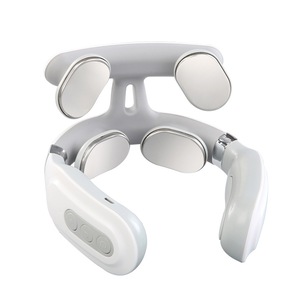 Aparat de masaj pentru gat si umeri Magic Pro 2.0, 6 moduri de masaj, 14 niveluri de intensitate, functie incalzire 42°C, fara fir, baterie 2000mAh 120 min, incarcare USB-C rapida, Alb