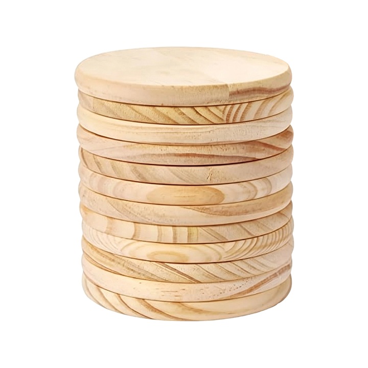 Set 20 suporturi lemn natural 7x0.6cm pentru pictura si decor DIY