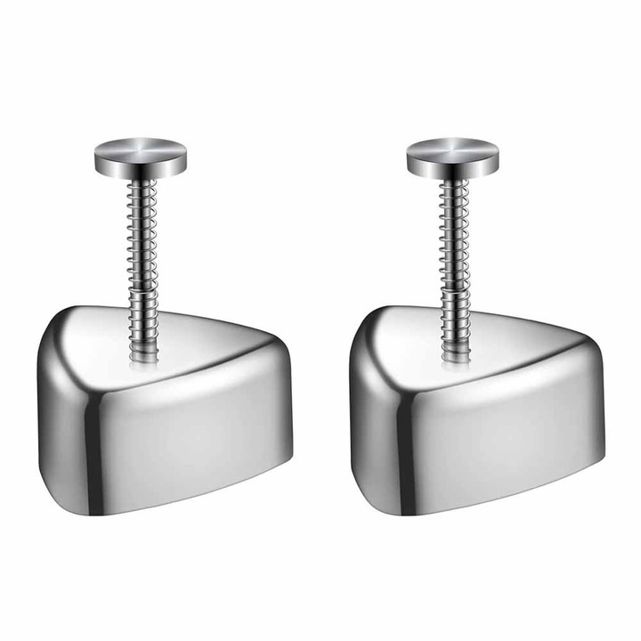 Set 2 forme triunghiulare pentru onigiri din otel inoxidabil, lingura orez, 11x8x3cm