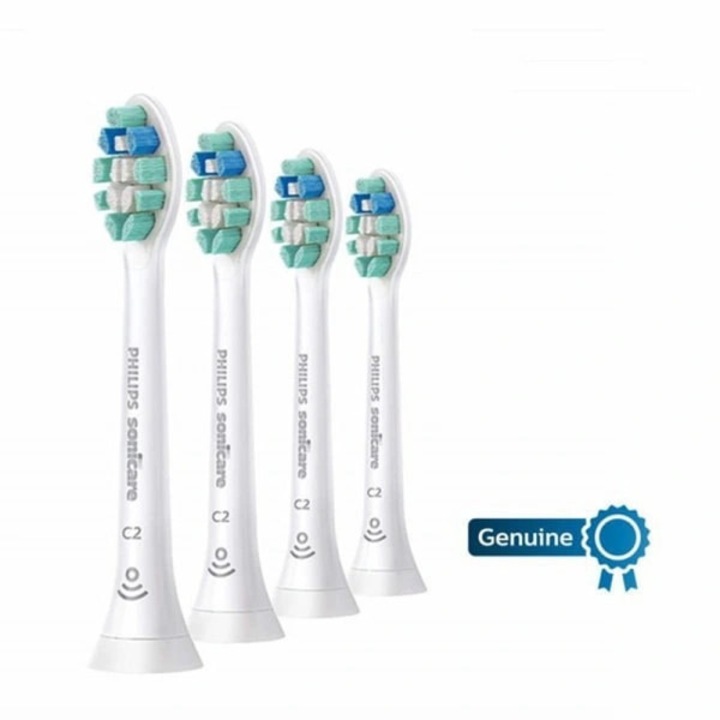 Capete de inlocuire periuta electrica C2, compatibile cu Philips Sonicare Series 2/3/FlexCare, cu indicator de uzura, Alb, 4 bucati