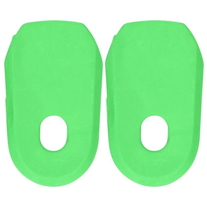 Protectii manivela bicicleta, silicon, verde, 6.8x4cm, set 2 bucati