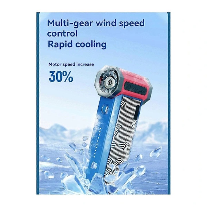 Hordozható légfúvó / blower F6, kefe nélküli motor, szélsebesség 34 m/s (130000 RPM), 8000mAh újratölthető akkumulátor, többfokozatú állítható sebesség, turbó, ABS ház, kék/rózsaszín, 1 db