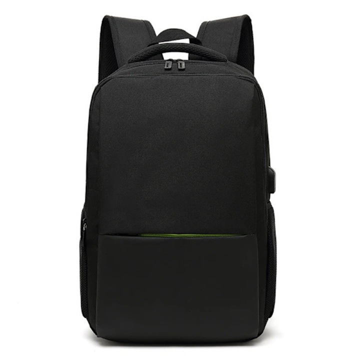 Lopásgátló laptop hátizsák/iskolatáska poliészterből, nagy kapacitású, légáteresztő pántok, fekete, 15.6 inch