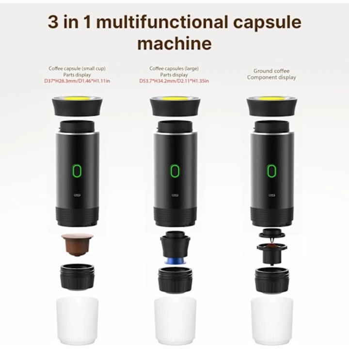 Espressor portabil 3 in 1, presiune 20Bar, verde, compact