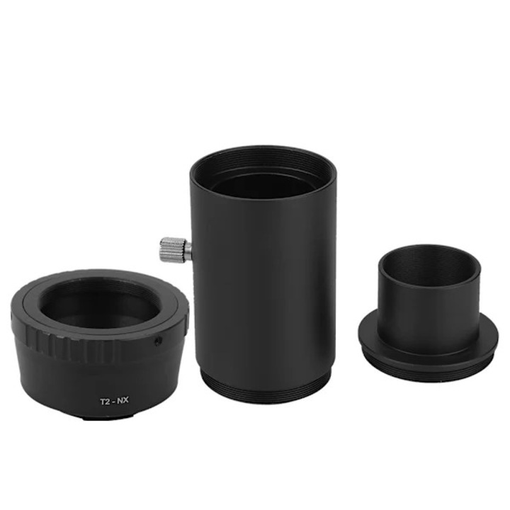 Адаптер T2 T-пръстен, адаптерен пръстен за Samsung NX, удължителна тръба 1.25 инча, съвместим със стандартни телескопи и микроскопи, без електрическа връзка, Черен, 1 комплект