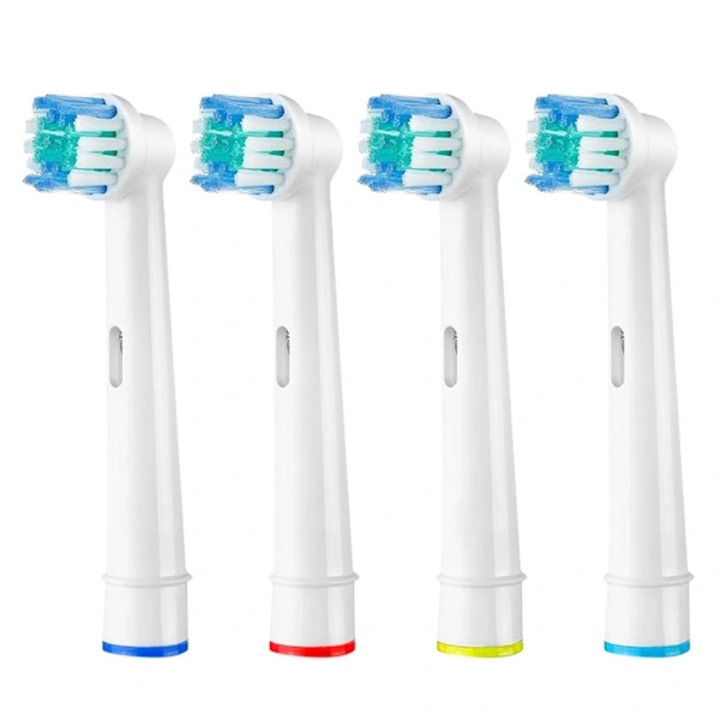 Capete de inlocuire periuta electrica, capete perie compatibile cu Oral-B Braun, modele 3D White/Sensitive/TriZone si ProHealth (1000/1500/3000/6000/7000/8000), din plastic, Alb, 4 bucati