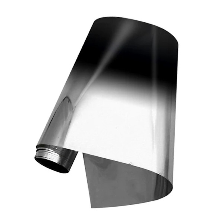 Folie auto pentru geamuri FMY, PVC, protectie solara si intimitate, usor de instalat si fara reziduuri, argintiu/negru degrade, 50cm x 3m