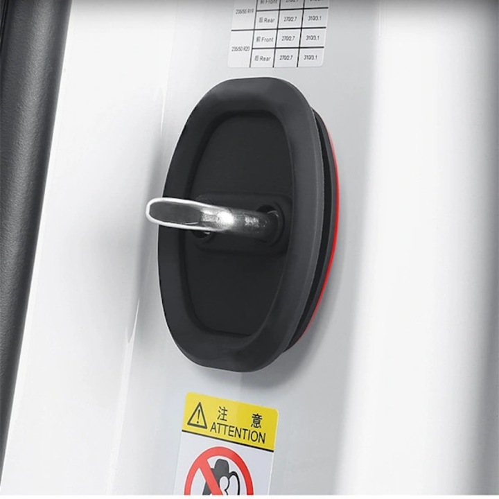 Capace de protectie din silicon pentru incuietoare usa auto, huse amortizoare pentru socuri si reducere a zgomotului, rezistente la rugina si uzura, universale, negru