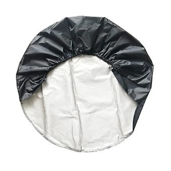 Husa pentru roata de rezerva universala / protectie anvelopa, rezistenta la apa si praf, cu interior argintiu si spate moale anti-zgarieturi, negru, 73 cm (S)