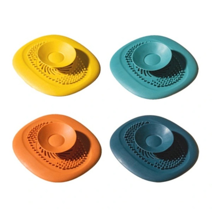 Set 4 bucati, Sigiliu scurgere pardoseala / dop scurgere, anti-miros si blocant insecte, previne reflux de apa, din TPR flexibil, compatibil universal, Multicolor, 10 x 10.5 x 2 cm