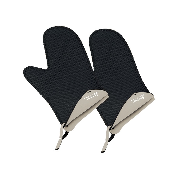 Spring Grips konyhai kesztyű, neoprén, 250°C-ig hőálló, fekete/szürke, 2 db, 23 x 15 x 3 cm