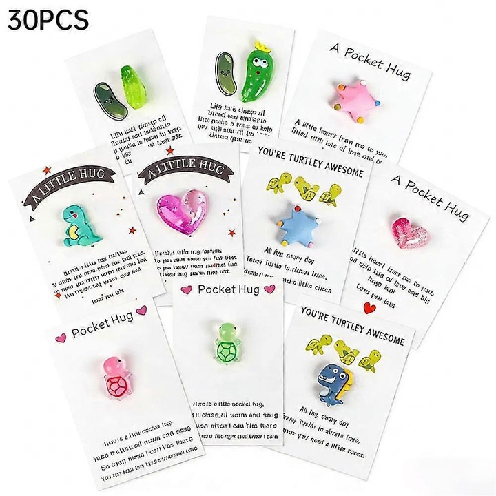 Set felicitari cu figurine rasina, 9x6cm, 10/30/50 bucti, multicolor