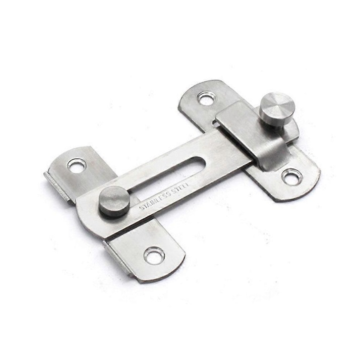 Zavor incuietoare, dimensiuni 10x7/5x7/4.8x4.8 cm, din otel inoxidabil, cu 4 suruburi incluse, argintiu, 1 buc
