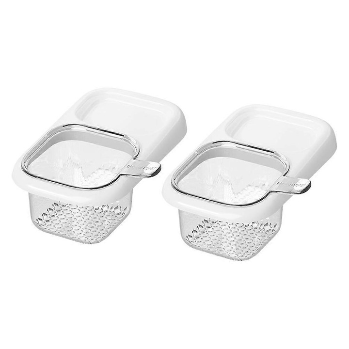 Cos pentru scurgere chiuveta din plastic cu ventuza, drenaj 360° si separare uscat/umed, Alb, 2 buc