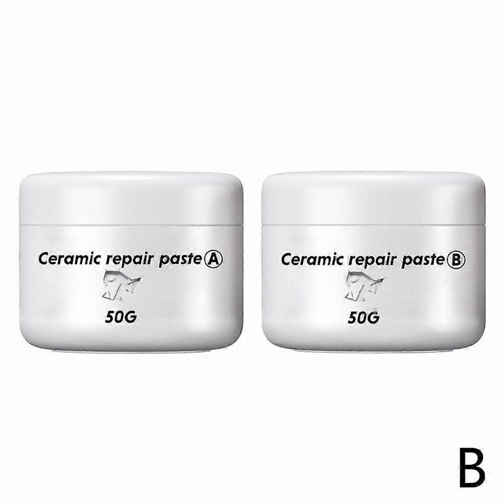 Kit reparare placi si cada 2024, pasta ceramica 2 componente, fara miros, refacere invizibila, alb, 15g A + 15g B / 50g A + 50g B