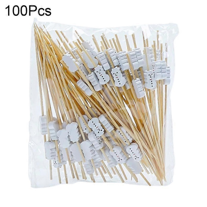 Karácsonyi bambusz nyárs szett 100 db többszínű 12cm