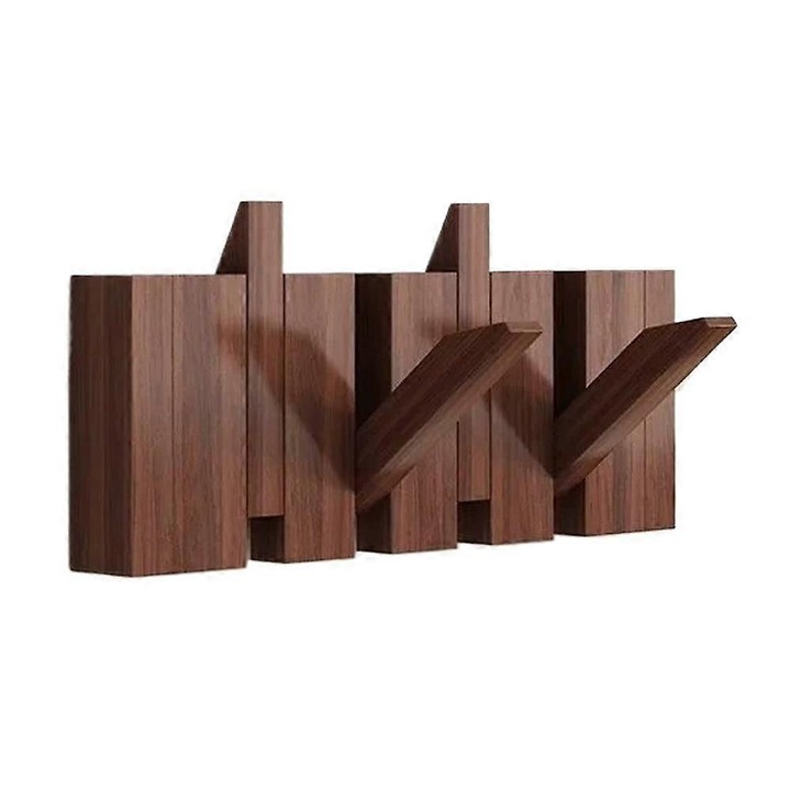 Diófa fali fogas, zongora design, összecsukható, 4 vagy 6 kampó, 30x12x3.5cm / 43x12x3.5cm