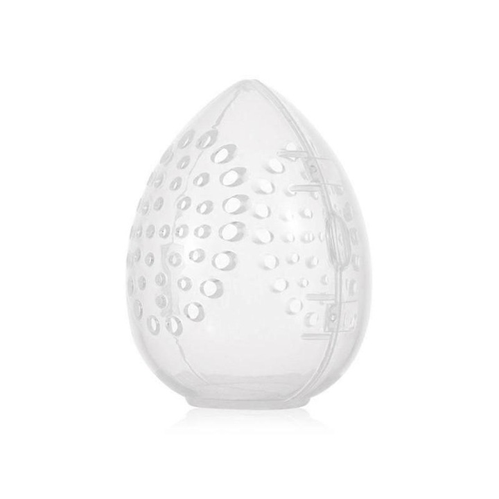 Cutie depozitare pentru bureti machiaj, plastic PP, portabil, 18g, alb