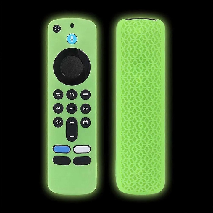 Szilikon védőtok Fire TV Stick 4K (2. generációs) távirányítóhoz, méretei 142x17x40 mm, 20 g, Neon zöld, 1 db