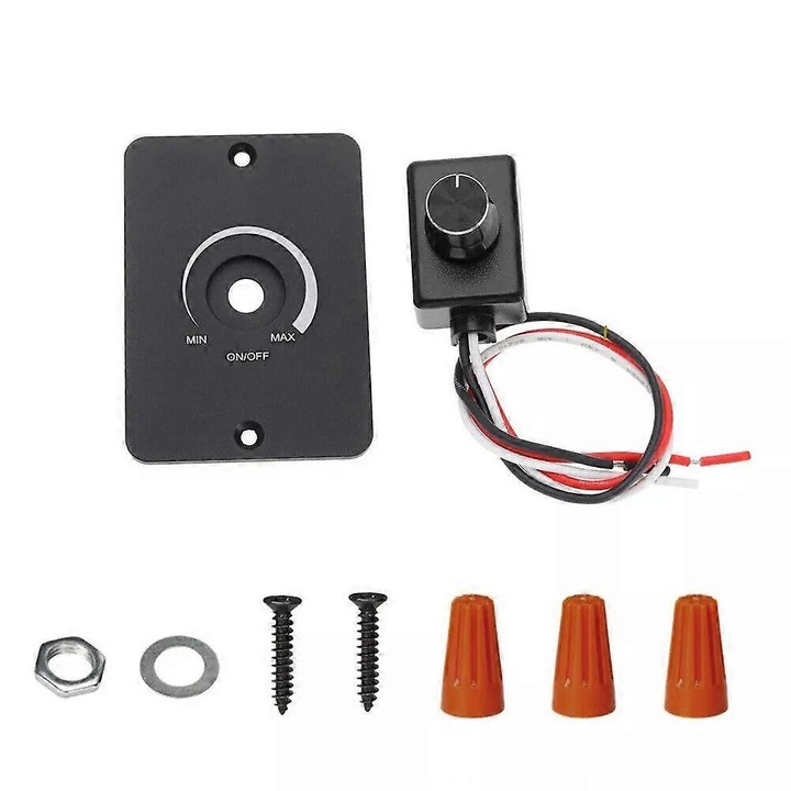 Dimmer LED 12V PWM Mini, 0-100% szabályozás potenciométerrel, 5A 60W max, alumínium ház, fekete, 1 db